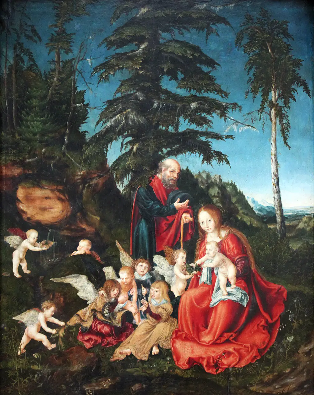Rest of the Virgin during the Flight into Egypt in Detail Lucas Cranach
